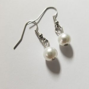 White Pearl earrings